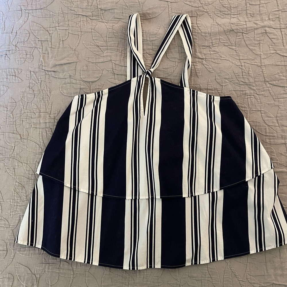 BP | Navy and White Striped Halter Top